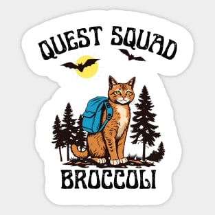 Quest Squad Broccoli Adventure Cat Fantasy Sticker